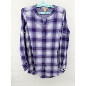 Duluth Trading Co Plaid Long Sleeve Collared Button Up Shirt Women's Size Small